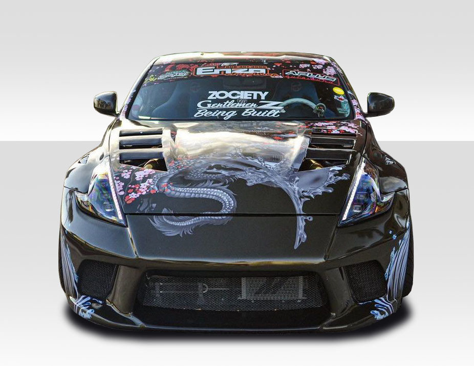 2009-2020 Nissan 370Z Z34 Duraflex AM-S Hood - 1 Piece / Vehicle Year Make Model Trim - 2009-2020-Nissan 370Z ALL / Product Type - Hood / Style Name -AM-S / Kit Material - FRP (Fiberglass Reinforced Plastics) / Notes - Note: Hood pins are required.