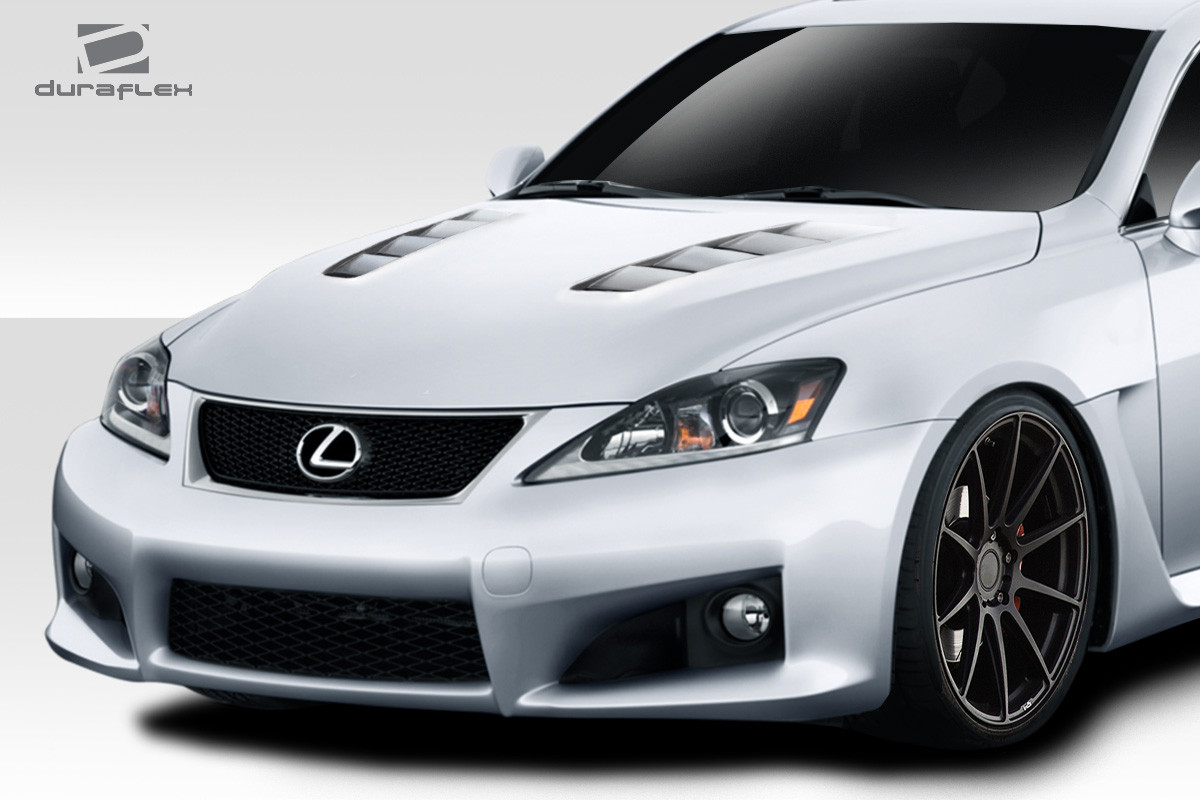 2008-2014 Lexus IS-F Duraflex TS-2 Hood - 1 Piece / Vehicle Year Make Model Trim - 2008-2014-Lexus IS-F ALL / Product Type - Hood / Style Name -TS-2 / Kit Material - FRP (Fiberglass Reinforced Plastics) / Notes - Note: Hood pins are required.