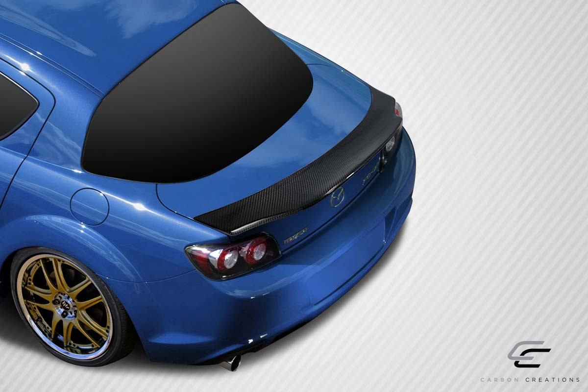 2004-2011 Mazda RX-8 Carbon Creations DriTech Darkforce Wing Spoiler - 1 Piece (S) / Vehicle Year Make Model Trim - 2004-2011-Mazda RX8 ALL / Product Type - Wing / Style Name -Darkforce / Kit Material - Carbon Fiber / Notes -