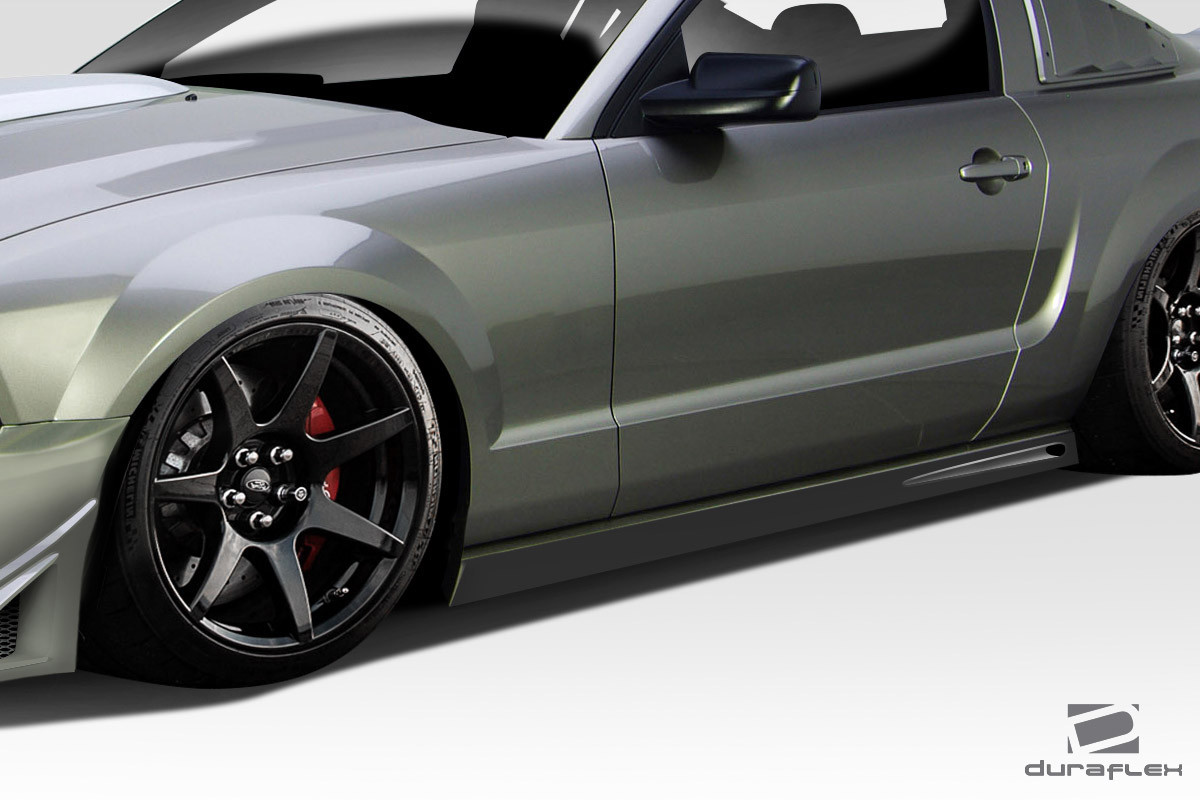 2005-2009 Ford Mustang Duraflex Blits Side Skirts - 2 Piece / Vehicle Year Make Model Trim - 2005-2009-Ford Mustang ALL / Product Type - Sideskirts / Style Name -Blits / Kit Material - FRP (Fiberglass Reinforced Plastics) / Notes -