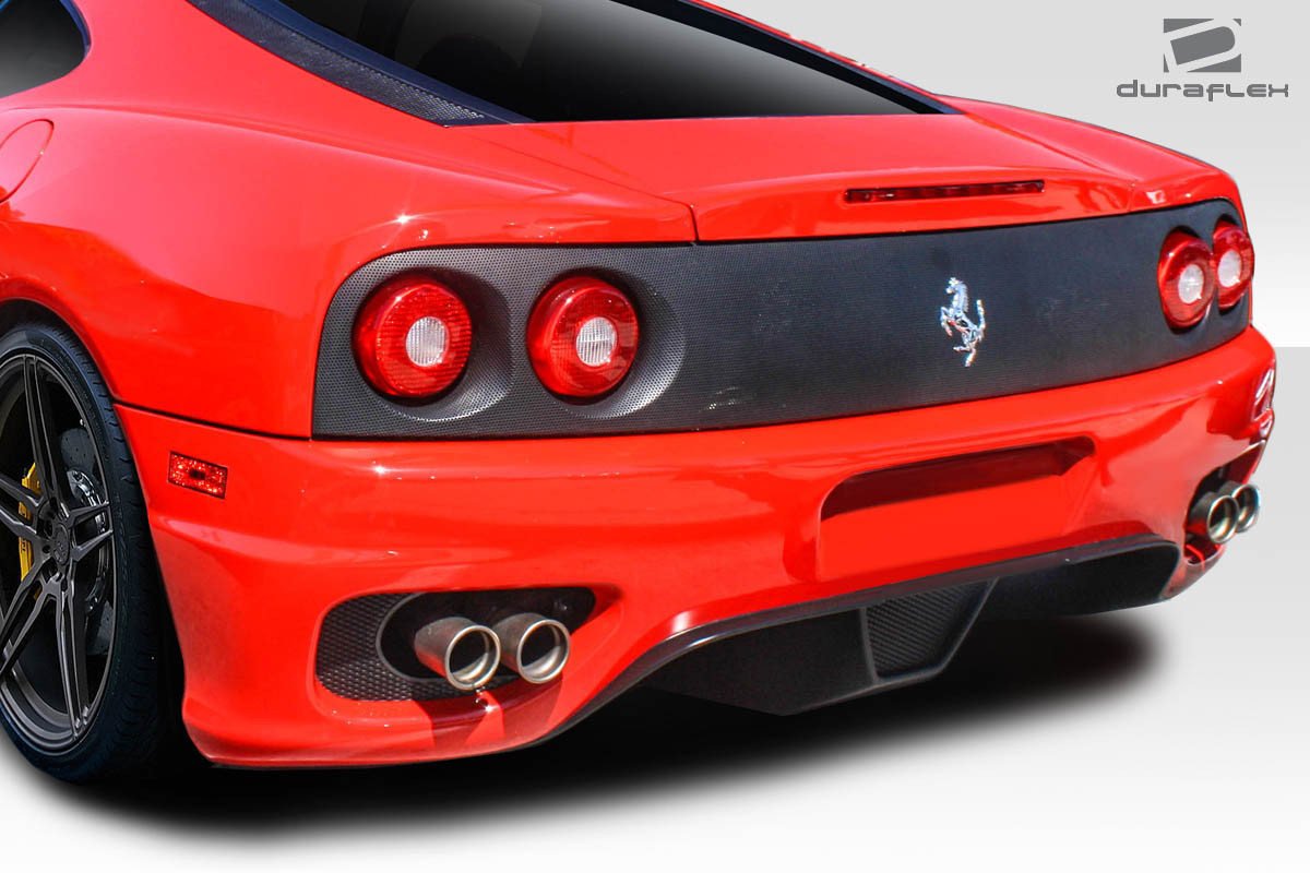 1999-2004 Ferrari 360 Modena Duraflex Challenge Look Rear Bumper Cover - 1 Piece / Vehicle Year Make Model Trim - 1999-2004-Ferrari 360 Modena ALL / Product Type - Rear Bumper / Style Name -Challenge Look / Kit Material - FRP (Fiberglass Reinforced Plastics) / Notes -