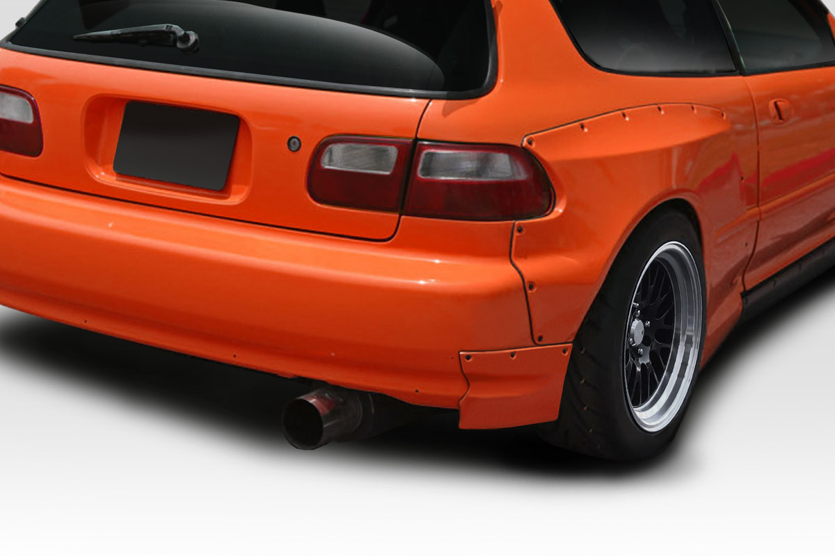 1992-1995 Honda Civic HB Duraflex TKO RBS Wide Body Rear Bumper Add-Ons - 2 Piece / Vehicle Year Make Model Trim - 1992-1995-Honda Civic HB / Product Type - Accessory / Style Name -TKO RBS / Kit Material - FRP (Fiberglass Reinforced Plastics) / Notes -