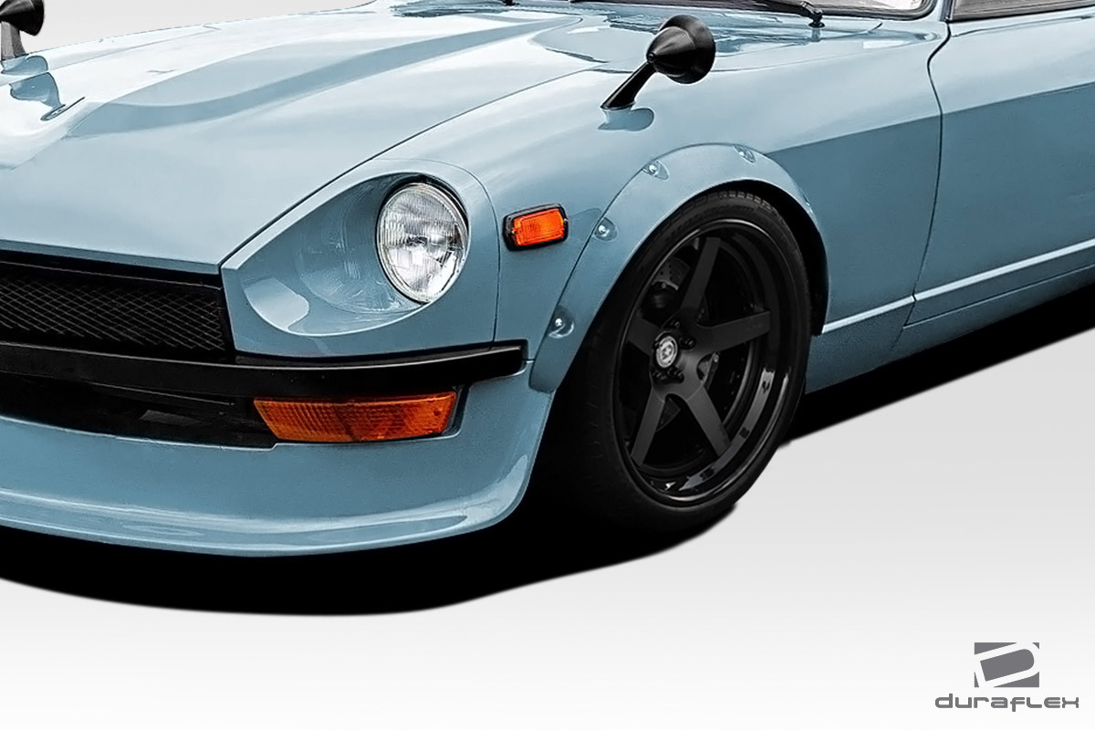 1970-1978 Nissan 240Z 260Z 280Z 2DR Duraflex Ziggy Fender Flares - 4 Piece / Vehicle Year Make Model Trim - 1970-1978-Nissan 240Z ALL / Product Type - Fender Flare / Style Name -Ziggy / Kit Material - FRP (Fiberglass Reinforced Plastics) / Notes -