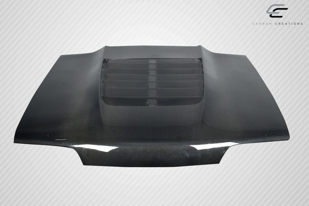 1987-1993 Ford Mustang Carbon Creations GT500 V2 Hood - 1 Piece / Vehicle Year Make Model Trim - 1987-1993-Ford Mustang ALL / Product Type - Hood / Style Name -GT500 V2 / Kit Material - Carbon Fiber / Notes - Note: Hood pins are required.