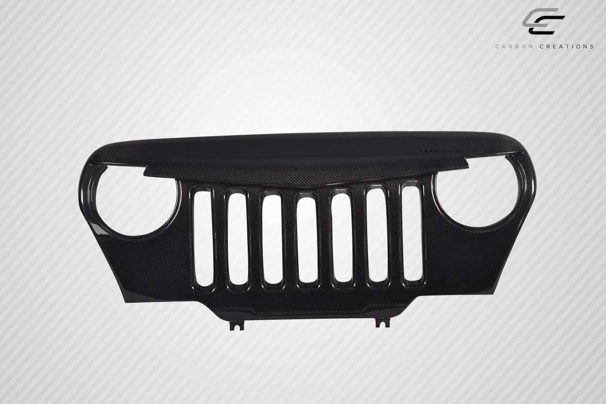 1997-2006 Jeep Wrangler Carbon Creations Predator Grille - 1 Piece (S) / Vehicle Year Make Model Trim - 1997-2006-Jeep Wrangler ALL / Product Type - Grilles / Style Name -Predator / Kit Material - Carbon Fiber / Notes -