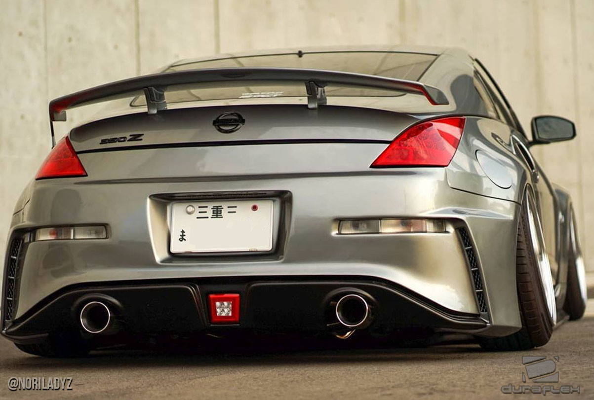 2003-2008 Nissan 350Z Z33 Duraflex N4 Rear Bumper Cover - 1 Piece / Vehicle Year Make Model Trim - 2003-2008-Nissan 350Z ALL / Product Type - Rear Bumper / Style Name -N4 / Kit Material - FRP (Fiberglass Reinforced Plastics) / Notes -