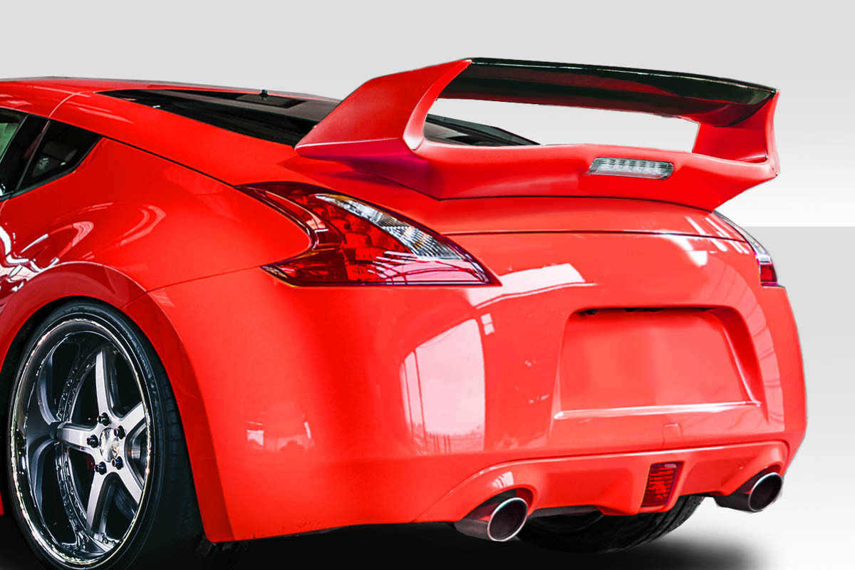 2009-2020 Nissan 370Z Z34 Duraflex AM-S Rear Wing Spoiler - 1 Piece / Vehicle Year Make Model Trim - 2009-2020-Nissan 370Z ALL / Product Type - Wing / Style Name -AM-S / Kit Material - FRP (Fiberglass Reinforced Plastics) / Notes - Note: Coupe model only. 3rd brake light not included, use Stanley 050-9236