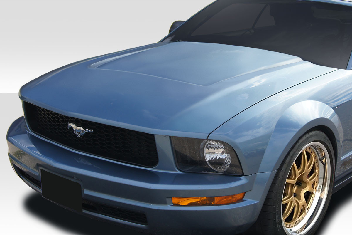 2005-2009 Ford Mustang Duraflex GTH Look Hood - 1 Piece / Vehicle Year Make Model Trim - 2005-2009-Ford Mustang ALL / Product Type - Hood / Style Name -GTH / Kit Material - FRP (Fiberglass Reinforced Plastics) / Notes - Note: Hood pins are required.