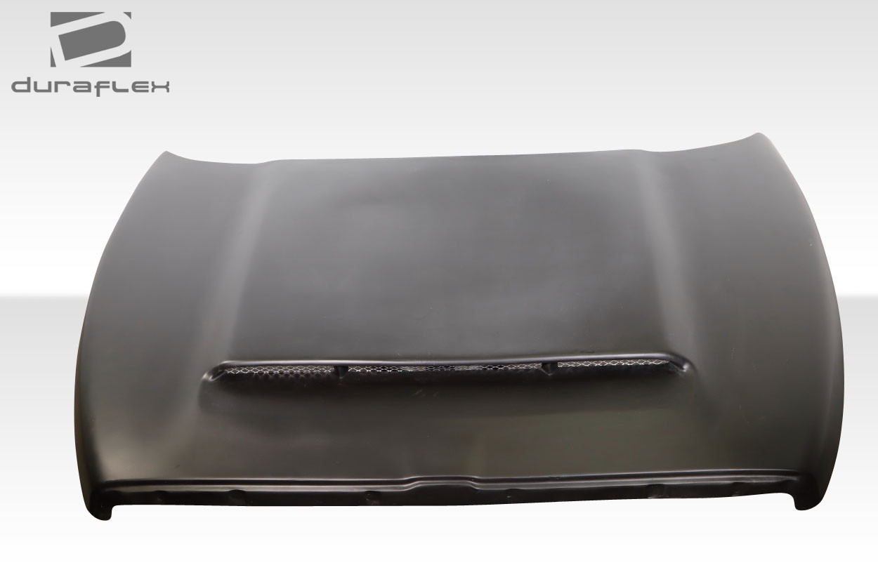 1994-2001 Dodge Ram Duraflex Demon Look Hood - 1 Piece / Vehicle Year Make Model Trim - 1994-2001-Dodge Ram ALL / Product Type - Hood / Style Name -Demon Look / Kit Material - FRP (Fiberglass Reinforced Plastics) / Notes - Note: Hood pins are required.
