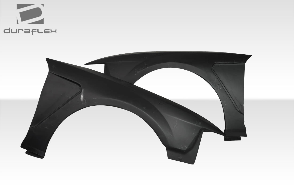 1999-2004 Ford Mustang Duraflex GT350 Look Front Fenders - 2 Piece / Vehicle Year Make Model Trim - 1999-2004-Ford Mustang ALL / Product Type - Fender / Style Name -GT350 Look / Kit Material - FRP (Fiberglass Reinforced Plastics) / Notes -