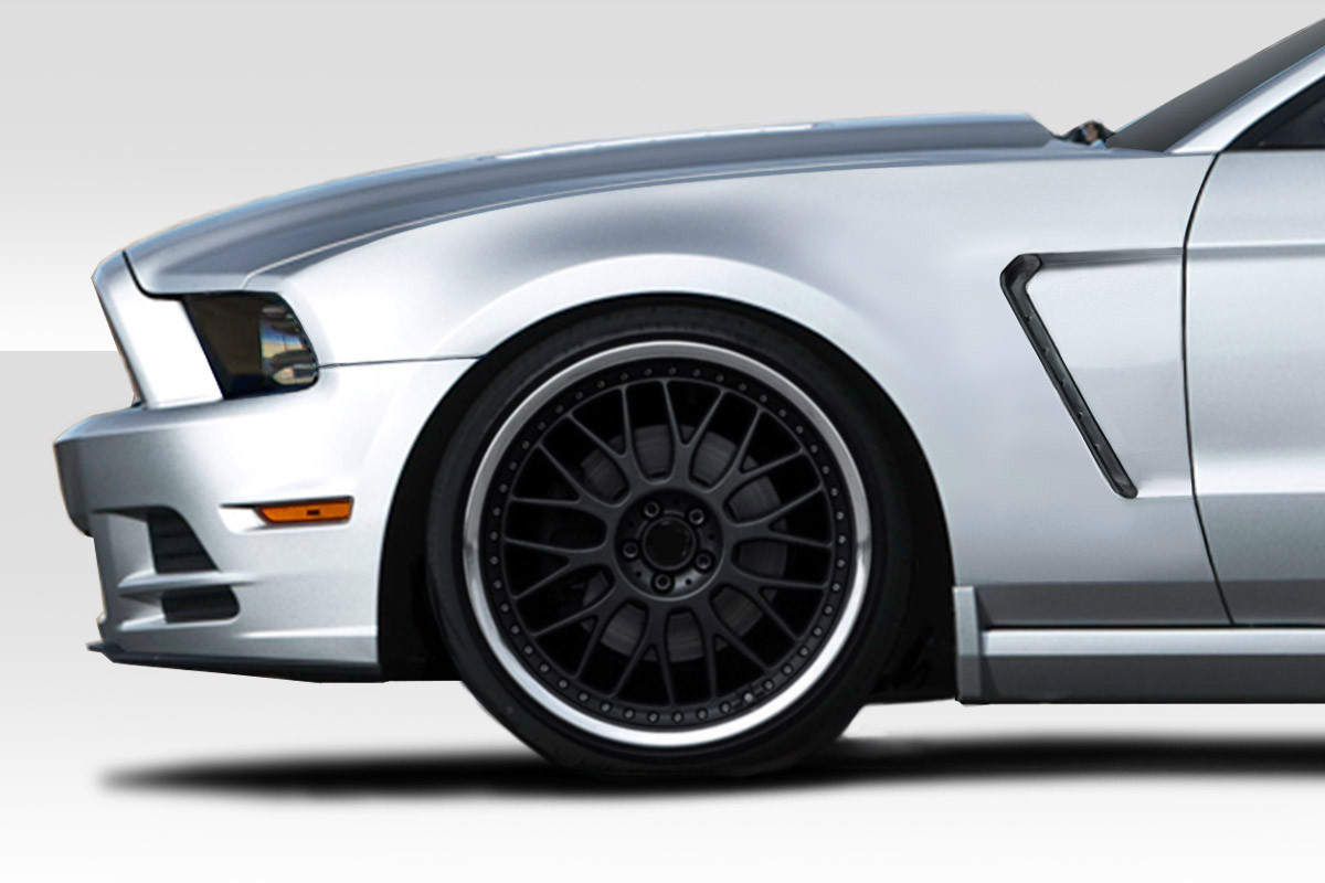 2010-2014 Ford Mustang Duraflex GT350 V1 Look Front Fenders - 2 Piece / Vehicle Year Make Model Trim - 2010-2014-Ford Mustang ALL / Product Type - Fender / Style Name -GT350 V1 / Kit Material - FRP (Fiberglass Reinforced Plastics) / Notes -