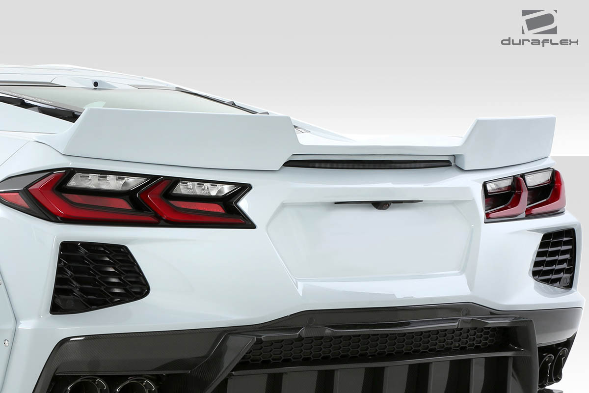 2020-2025 Chevrolet Corvette C8 Duraflex Gran Veloce Wicker Bill Rear Wing Spoiler - 1 Piece / Vehicle Year Make Model Trim - 2020-2025-Chevrolet Corvette ALL / Product Type - Wing / Style Name -C8 / Kit Material - FRP (Fiberglass Reinforced Plastics) / Notes -