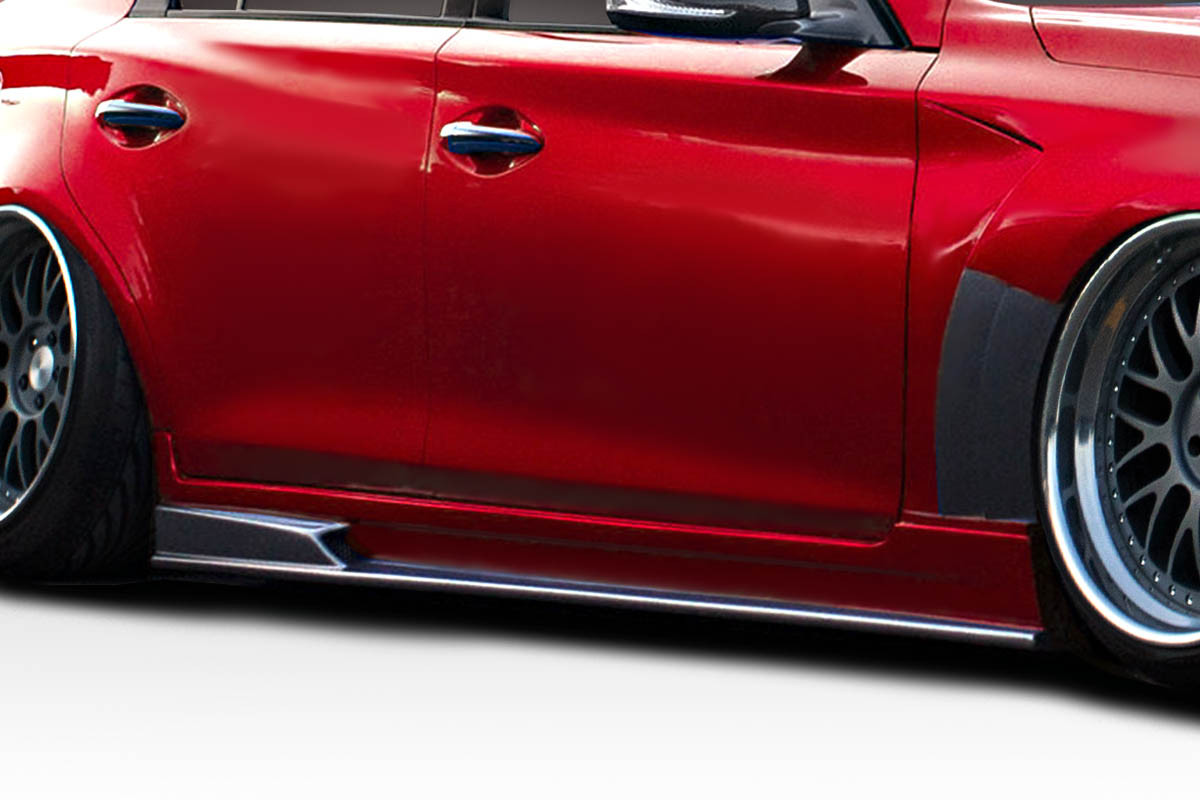 2014-2018 Infiniti Q50 Duraflex Bltz Side Skirts- 2 Piece / Vehicle Year Make Model Trim - 2014-2018-Infiniti Q50 ALL / Product Type - Sideskirts / Style Name -Bltz / Kit Material - FRP (Fiberglass Reinforced Plastics) / Notes -