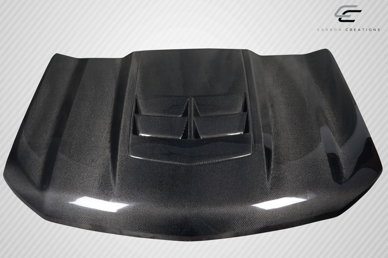 2019-2023 Chevrolet Silverado 1500 Carbon Creations ZL1 Look Hood - 1 Piece / Vehicle Year Make Model Trim - 2019-2023-Chevrolet Silverado ALL / Product Type - Hood / Style Name -ZL1 / Kit Material - Carbon Fiber / Notes - Hood pins are required.