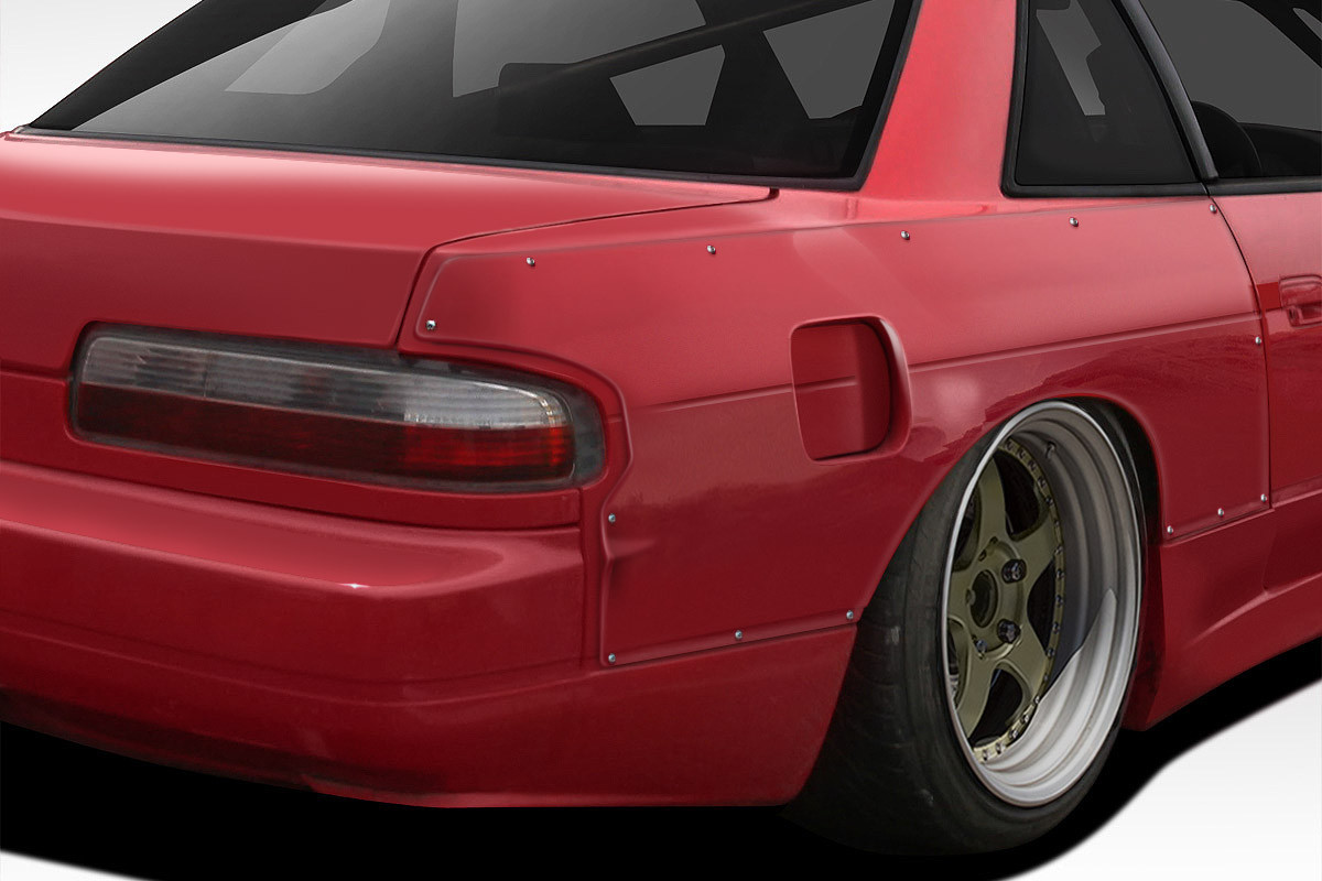 1989-1994 Nissan 240SX S13 2DR Duraflex D1 Sport 50MM Rear Fender Flares - 3 Piece / Vehicle Year Make Model Trim - 1989-1994-Nissan 240SX 2DR / Product Type - Fender Flare / Style Name -D1 / Kit Material - FRP (Fiberglass Reinforced Plastics) / Notes -