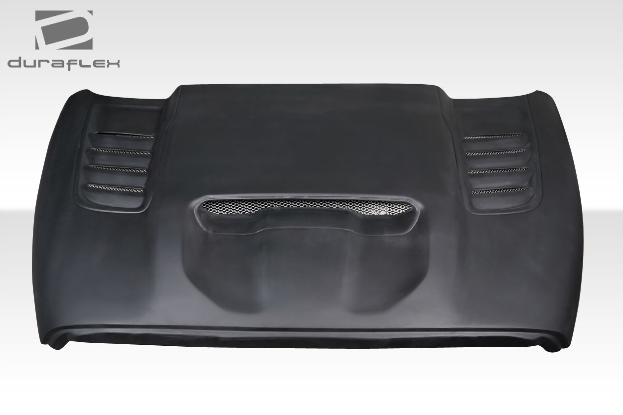 2002-2008 Dodge Ram Duraflex TRX Look Hood - 1 Piece / Vehicle Year Make Model Trim - 2002-2008-Dodge Ram ALL / Product Type - Hood / Style Name -TRX / Kit Material - FRP (Fiberglass Reinforced Plastics) / Notes - Note: Hood pins are required.