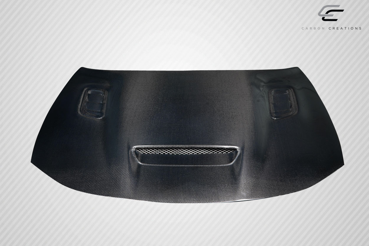 2015-2023 Dodge Charger Carbon Creations Hellcat Redeye Look Hood - 1 Piece / Vehicle Year Make Model Trim - 2015-2023-Dodge Charger ALL / Product Type - Hood / Style Name -Hellcat Redeye Look / Kit Material - Carbon Fiber / Notes -