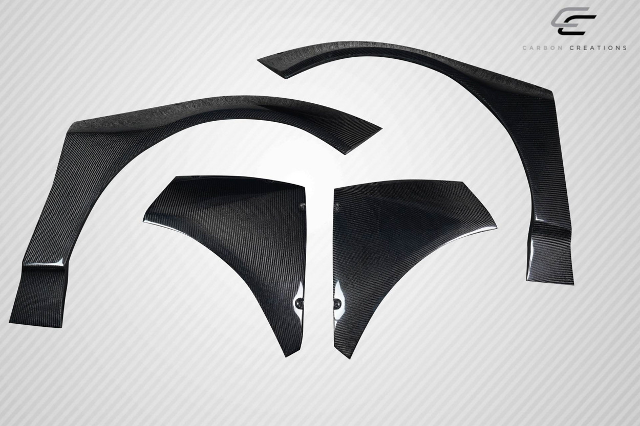 2020-2025 Chevrolet Corvette C8 Carbon Creations Gran Veloce Wide Body Front Fender Flares - 4 Pieces (S) / Vehicle Year Make Model Trim - 2020-2025-Chevrolet Corvette ALL / Product Type - Fender Flare / Style Name -Gran Veloce / Kit Material - Carbon Fiber / Notes -