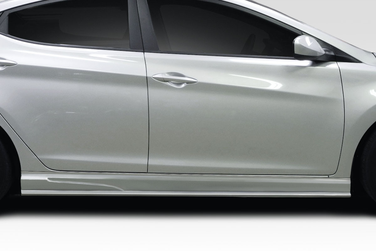 2011-2013 Hyundai Elantra Duraflex SQR Side Skirts -2 Piece / Vehicle Year Make Model Trim - 2011-2013-Hyundai Elantra ALL / Product Type - Sideskirts / Style Name -SQR / Kit Material - FRP (Fiberglass Reinforced Plastics) / Notes -