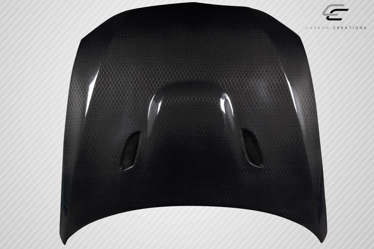 2007-2010 BMW 3 Series E92 2dr E93 Convertible Carbon Creations Geo6ix DriTech M3 Look Hood - 1 Piece (S) / Vehicle Year Make Model Trim - 2007-2010-BMW 3 Series Convertible / Product Type - Hood / Style Name -M3 / Kit Material - Carbon Fiber / Notes - Hood pins are required.