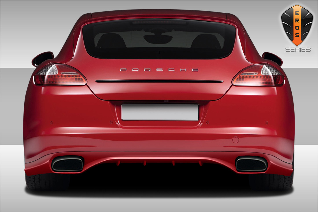 2010-2013 Porsche Panamera Eros Version 2 Rear Lip Under Spoiler Air Dam - 1 Piece (S) / Vehicle Year Make Model Trim - 2010-2013-Porsche Panamera ALL / Product Type - Rear Lip/Add On / Style Name -Eros Version 2 / Kit Material - FRP (Fiberglass Reinforced Plastics) / Notes -