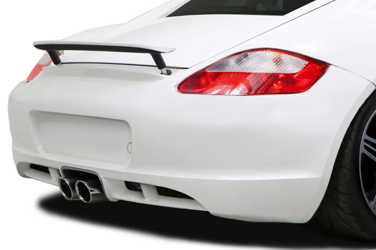 2007-2008 Porsche 987 Cayman Duraflex Cup Special Look Rear Bumper Cover - 1 Piece / Vehicle Year Make Model Trim - 2007-2008-Porsche Cayman  / Product Type - Rear Bumper / Style Name -Cup Special Look / Kit Material - FRP (Fiberglass Reinforced Plastics) / Notes -