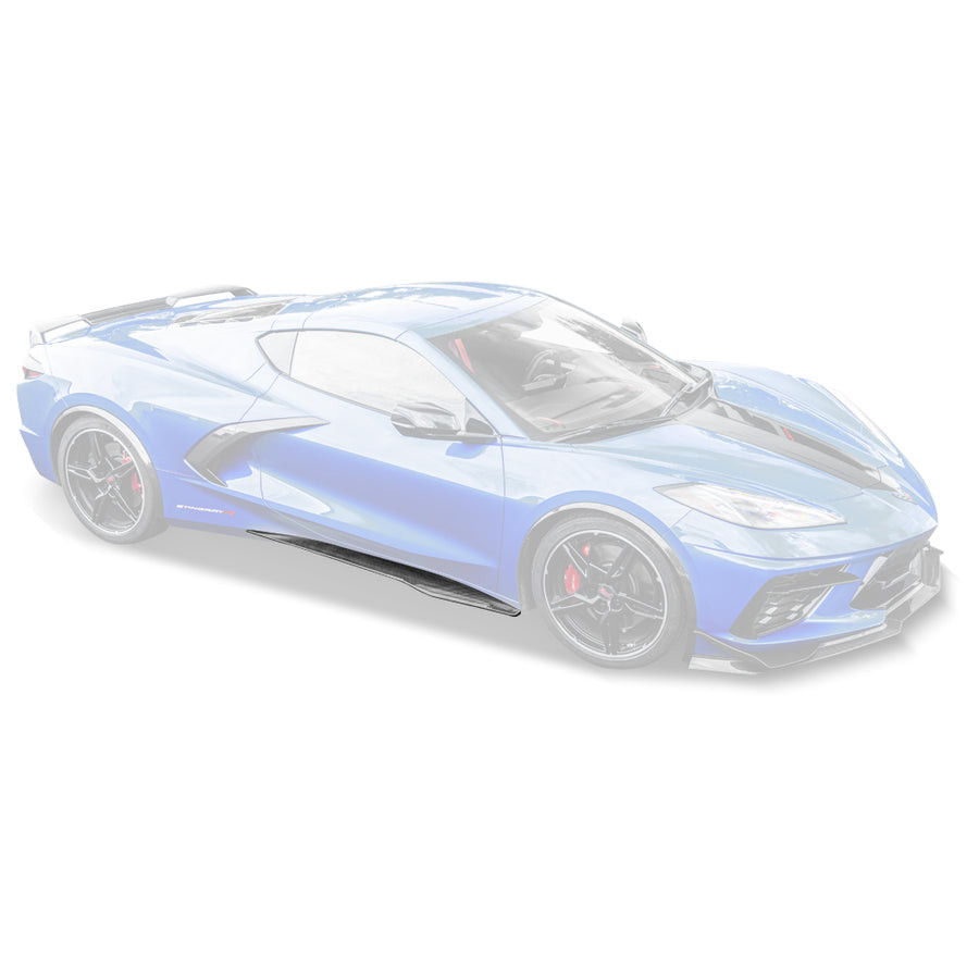 EOS Z06 Style Side Skirt Rocker Panels - Hydro Dipped Carbon - C8 Corvette (SS-670-CFLK)