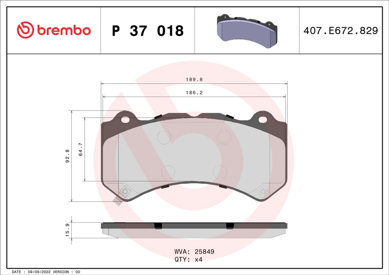 Brembo Prime Front Brake Pads - 09-15 CTS-V / 12-15 ZL1 / 15-19 C7 Z06