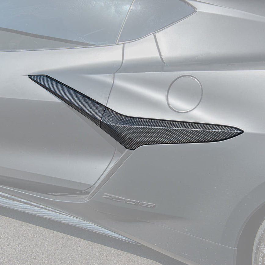 EOS Carbon Fiber Side Fender Vent Door Garnish - C8 Corvette Z06
