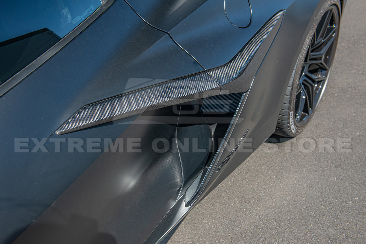 EOS Carbon Fiber Side Fender Vent Door Garnish - C8 Corvette Z06