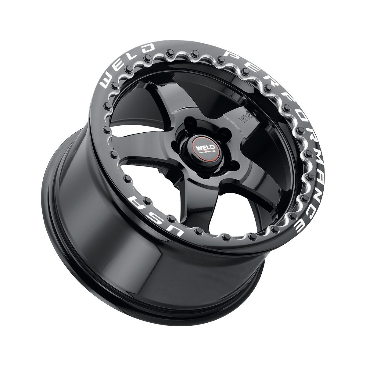 Weld S904 17x10 Ventura Beadlock 5x112 ET40 BS7.1 Gloss BLK MIL DIA 78.1