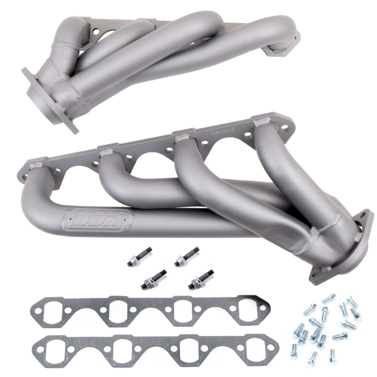 BBK 79-93 Mustang 351 Swap Shorty Unequal Length Exhaust Headers - 1-5/8 Titanium Ceramic - 1511