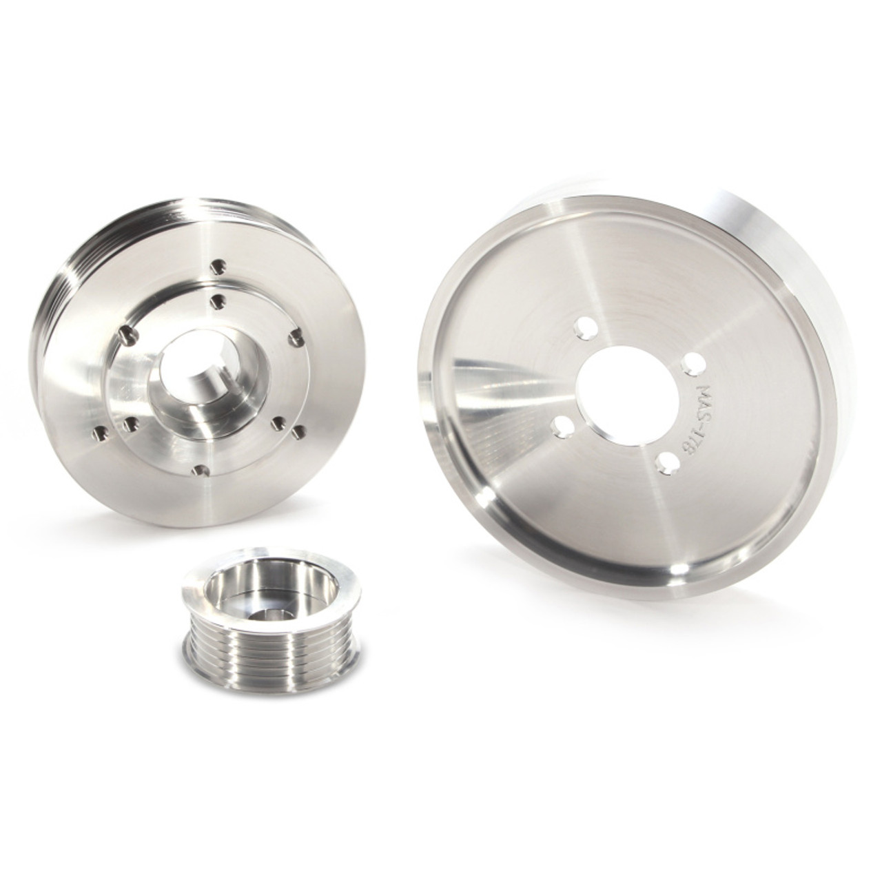 BBK 02-04 Mustang 4.6 GT Underdrive Pulley Kit - Lightweight CNC Billet Aluminum (3pc) - 1559