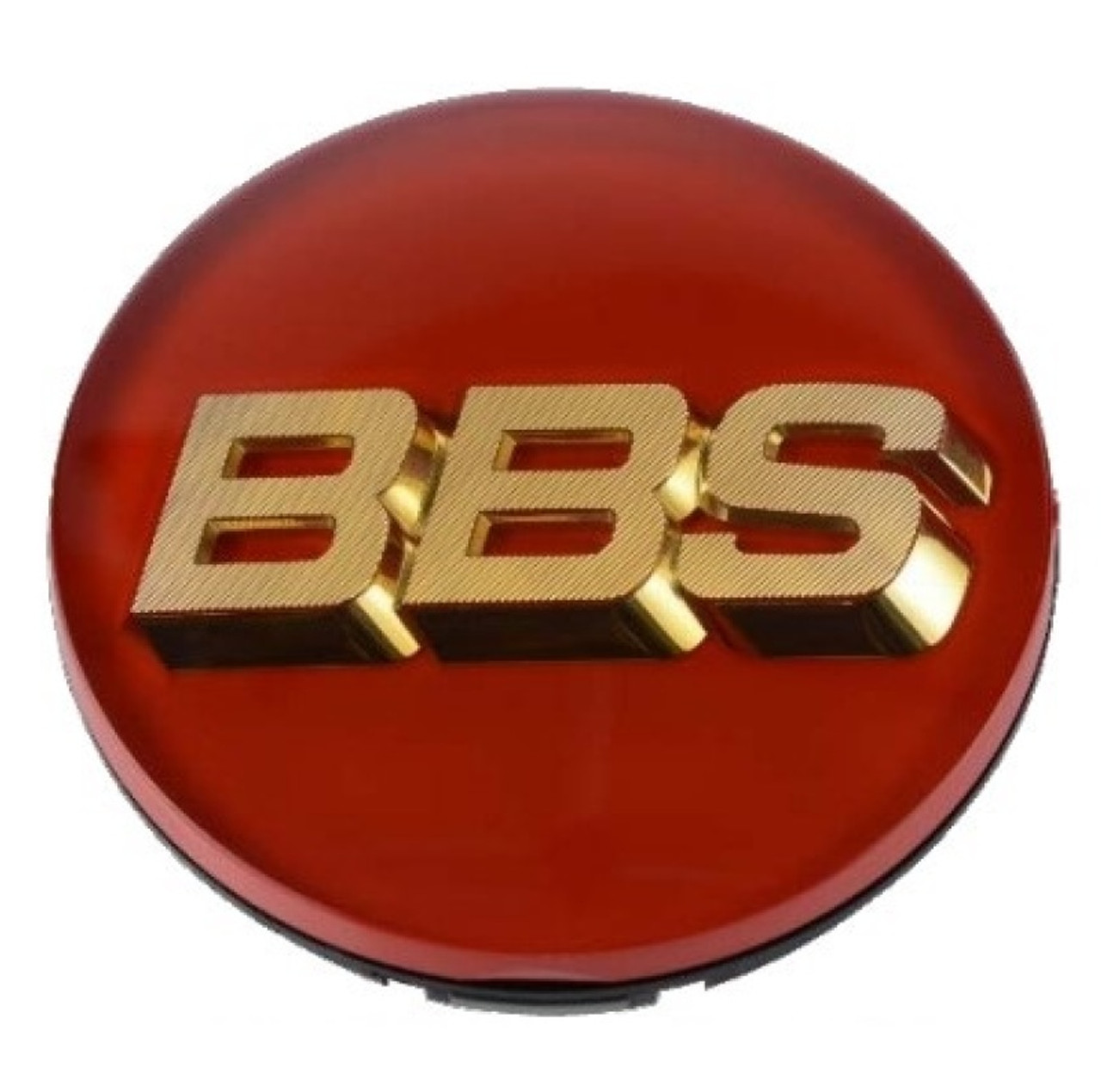 BBS Center Cap - 70mm Red w/ Gold 3D Logo (4-tab) - 56.24.126