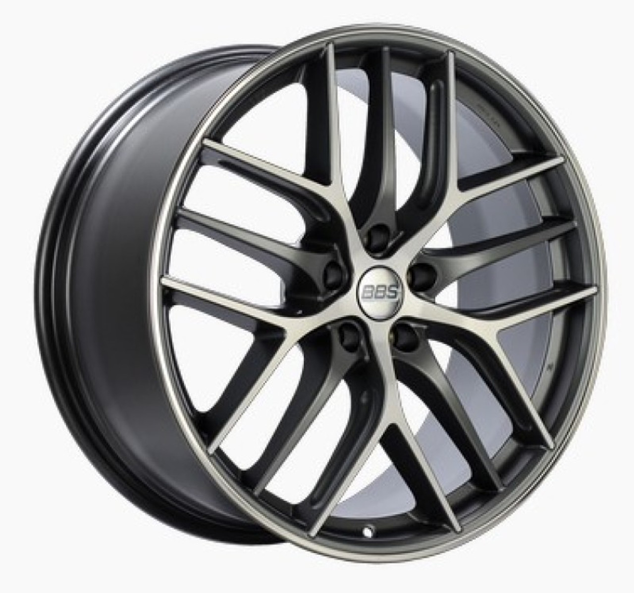 BBS CC-R 19x9 5x120 ET48 Satin Graphite Diamond Cut Polished Rim Protector Wheel -82mm PFS Required - CC2203GRPK