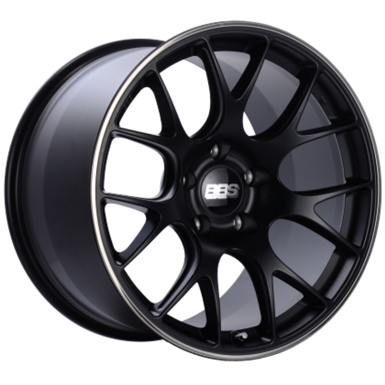 BBS CH-R 19x8.5 5x112 ET48 Satin Black Polished Rim Protector Wheel -82mm PFS/Clip Required - CH127BPO