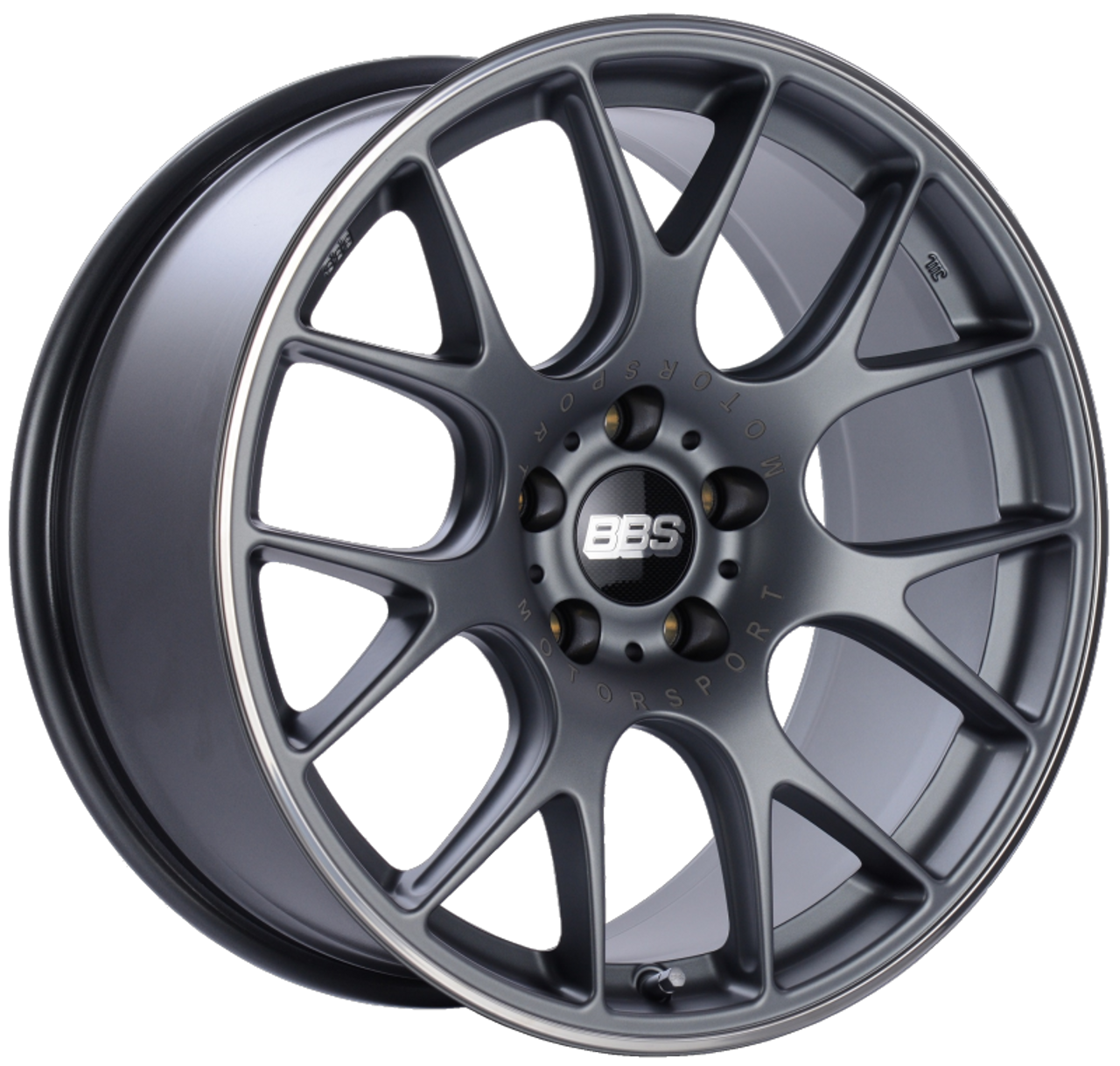 BBS CH-R 19x9.5 5x112 ET35 Satin Titanium Polished Rim Protector Wheel -82mm PFS/Clip Required - CH131TIPO