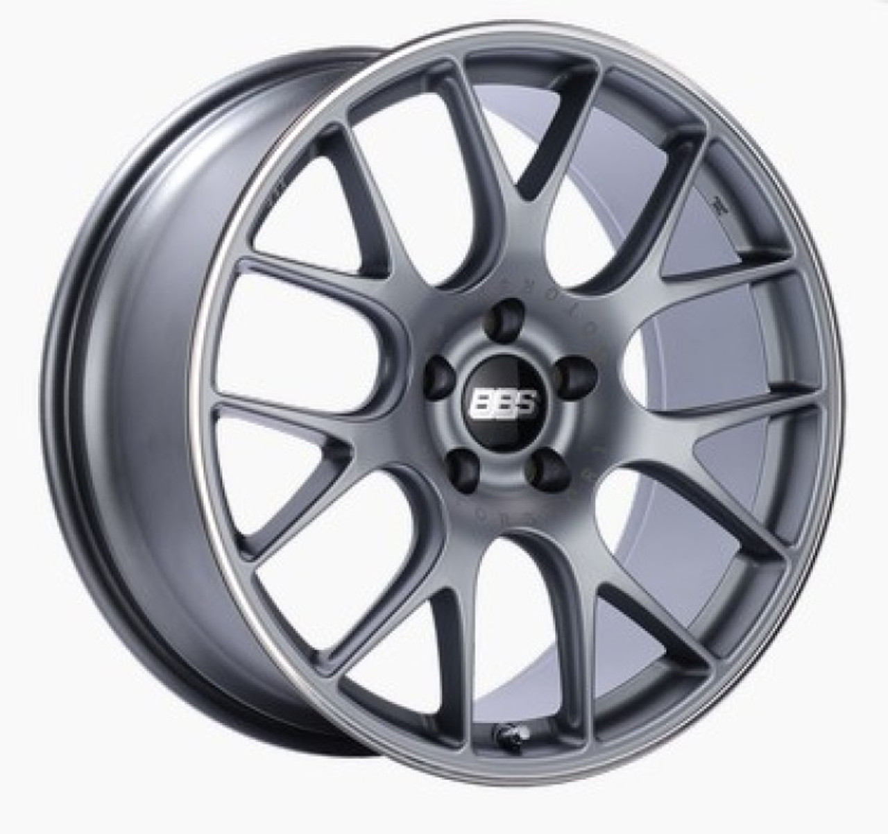 BBS CH-R 18x8.5 5x112 ET47 Satin Titanium Polished Rim Protector Wheel -82mm PFS/Clip Required - CH139TIPO