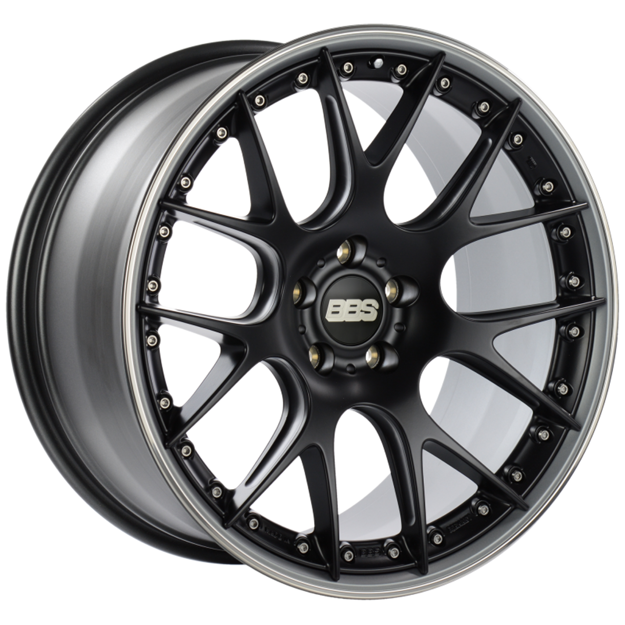 BBS CH-RII 21x10.5 5x120 ET35 Satin Black Center Platinum Lip SS Rim Prot Wheel -82mm PFS/Clip Req - CH604BPPO