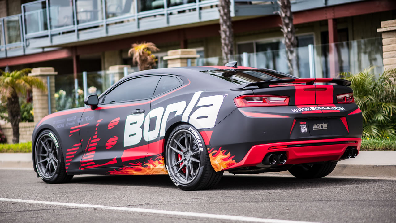 Borla Atak Axleback Exhaust w. Quad CF Tips w. NPP Valves - Gen 6 Camaro SS