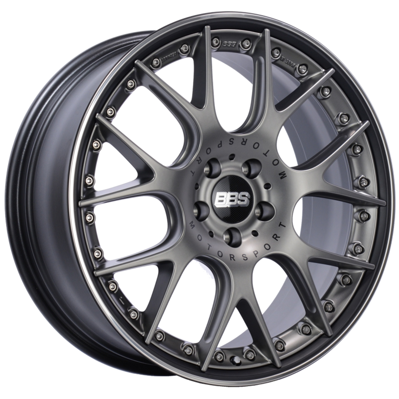 BBS CH-RII 20x8.5 5x120 ET32 Satin Platinum Center Black Lip SS Rim Prot Wheel -82mm PFS/Clip Req - CH651PBPO