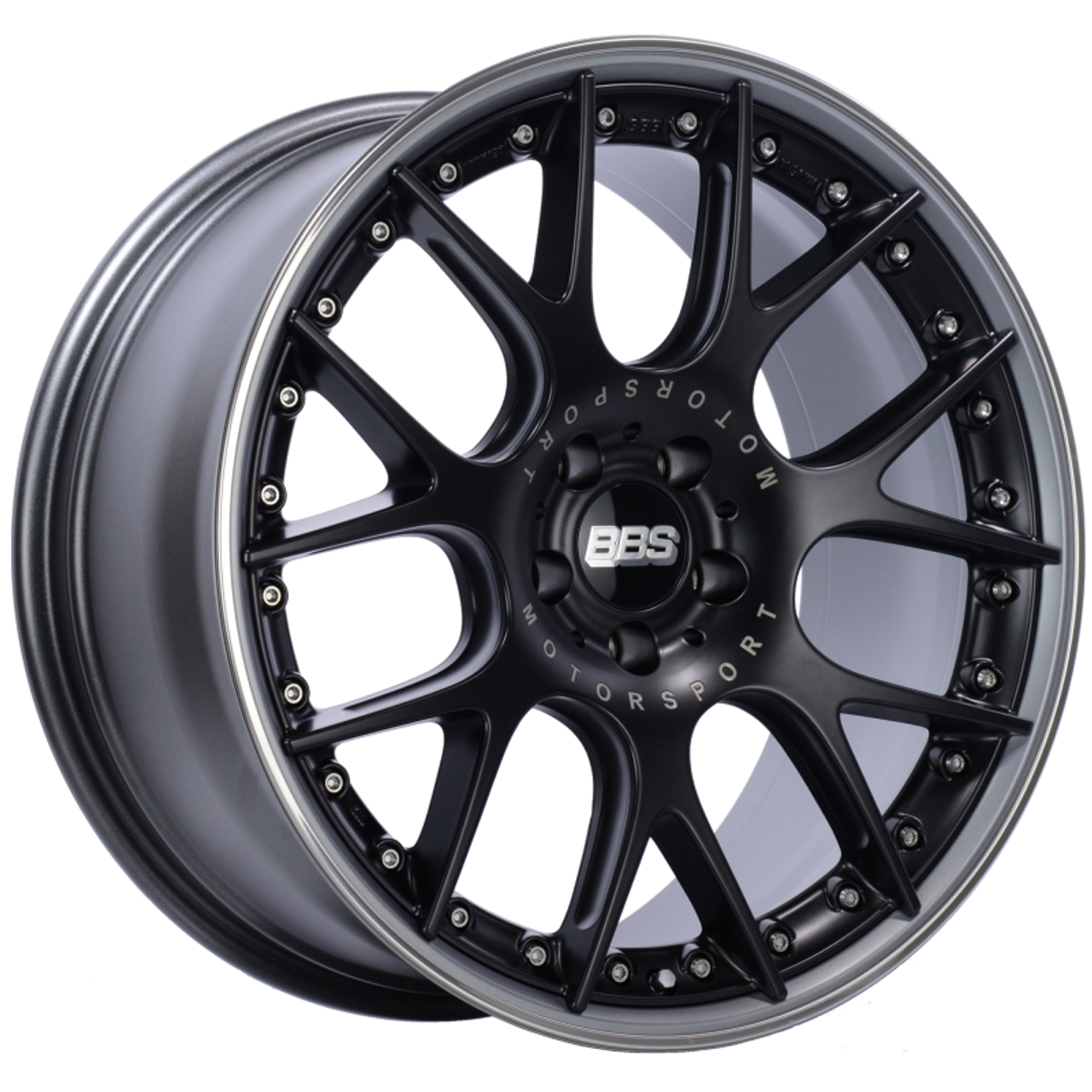 BBS CH-RII 20x9 5x120 ET25 Satin Black Center Platinum Lip SS Rim Prot Wheel -82mm PFS/Clip Req - CH653BPPO