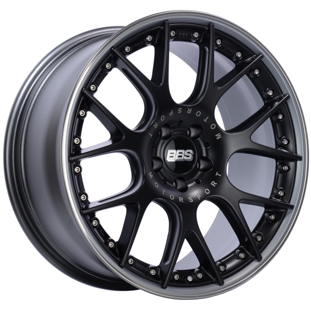 BBS CH-RII 20x9.5 5x112 ET25 Satin Black Center Platinum Lip SS Rim Prot Wheel -82mm PFS/Clip Req - CH654BPPO