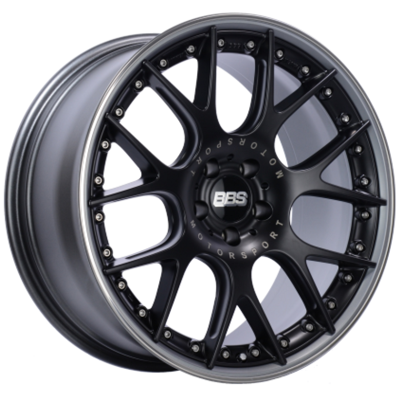 BBS CH-RII 22x9.5 5x120 ET33 Satin Black Center Platinum Lip SS Rim Prot Wheel -82mm PFS Req - CH7003BPPO