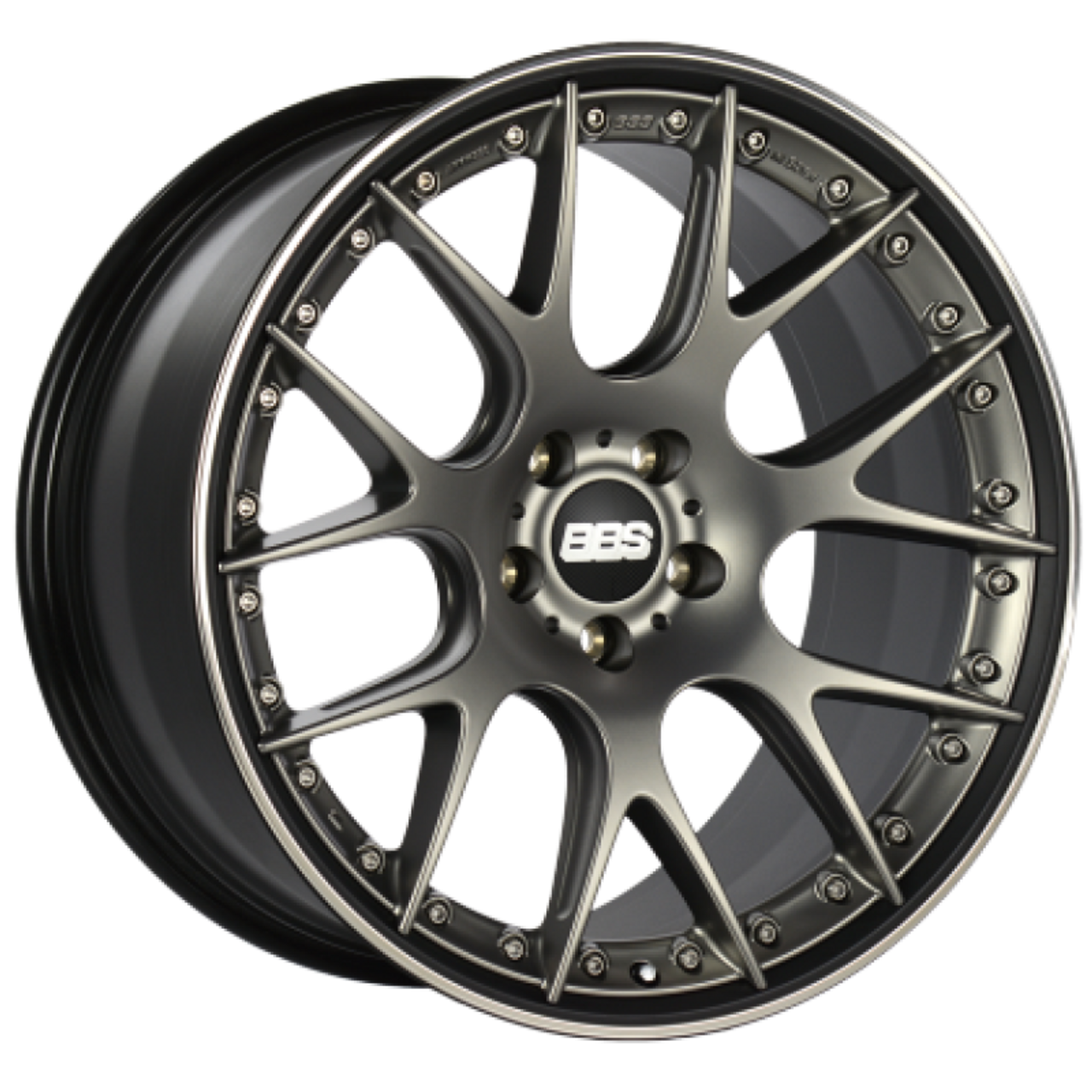 BBS CH-RII 22x10.5 5x112 ET48 Satin Platinum Center Black Lip SS Rim Protector Wheel - 82mm PFS Req. - CH7400PBPO