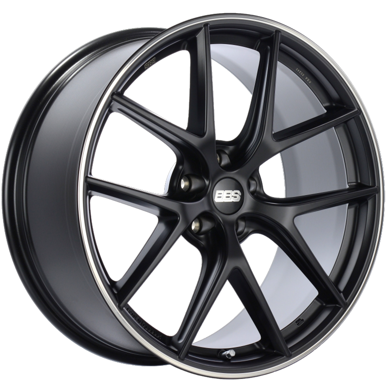 BBS CI-R 20x9 5x112 ET25 Satin Black Polished Rim Protector Wheel -82mm PFS/Clip Required - CI0201BPO