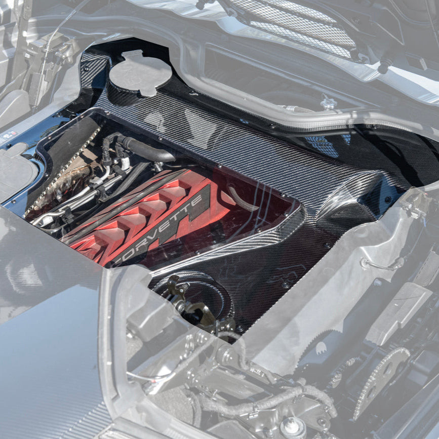 EOS Engine Bay Panel Cover HTC Exposed - C8 Corvette (EC-709-BKCF)