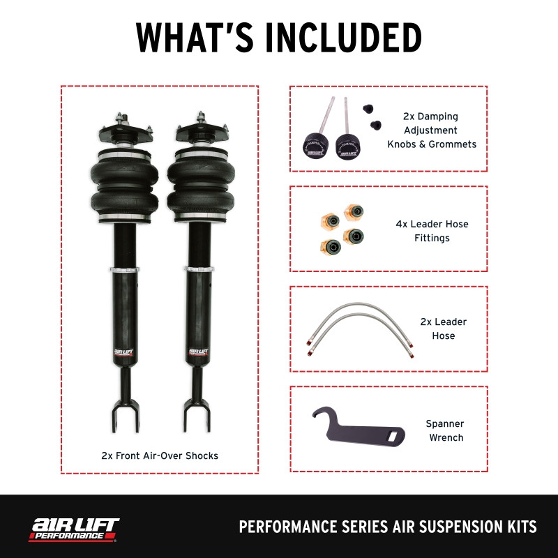 Air Lift Performance 03-06 Infiniti G35 Sedan / 03-08 Nissan 350Z Air Suspension Front Kit - 76013 Photo - out of package