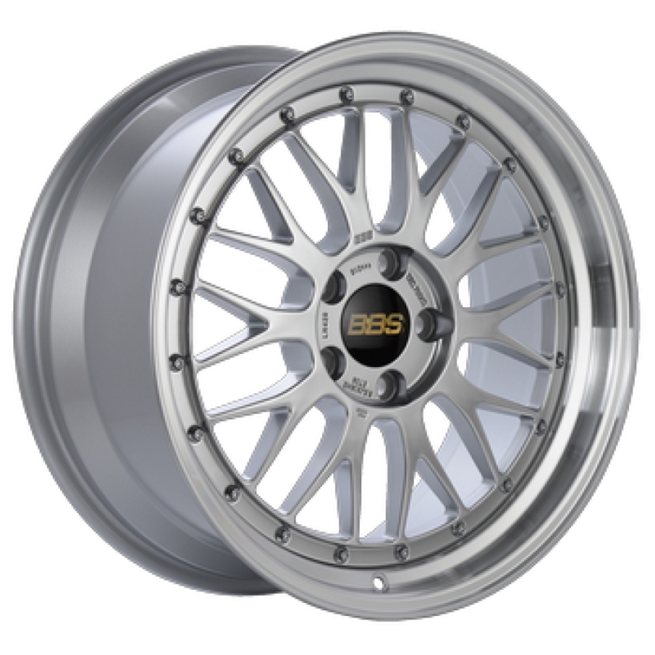 BBS LM 18x9 5x114.3 ET42 Diamond Silver Center Diamond Cut Lip Wheel - 82mm PFS/Clip Required - LM077DSPK