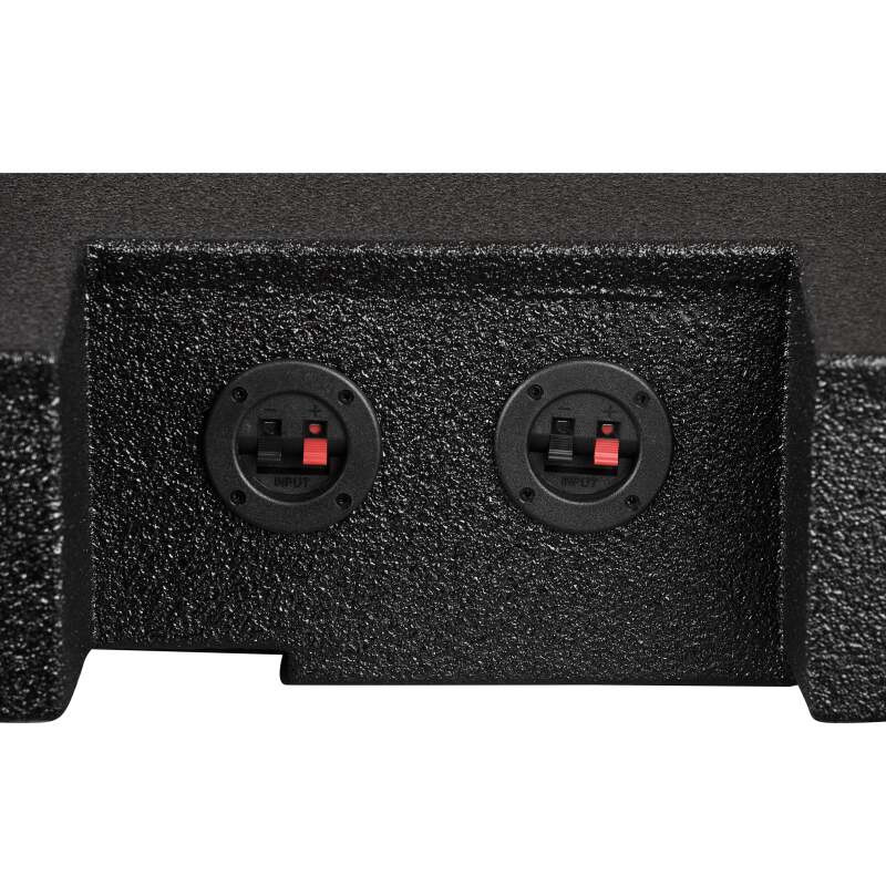 DS18 2x 10in Forward Firing Underseat Ported Box Subwoofer Enclosure- Black Spray Liner Paint Finish - EBM-FFPCHEVY19-2X10 Photo - Close Up